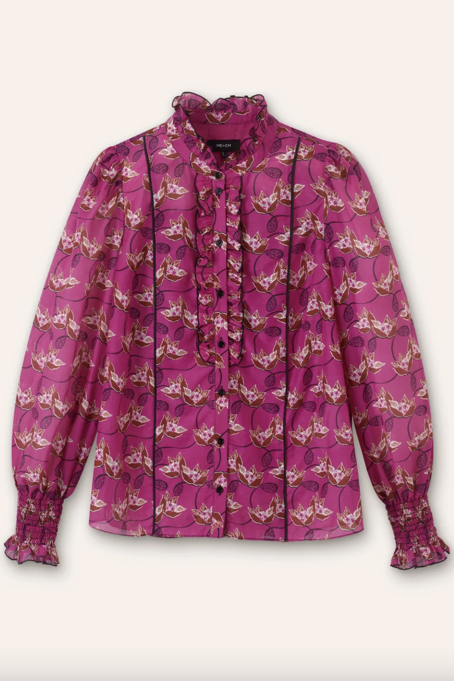 Silk Cotton Waterlily Print Blouse