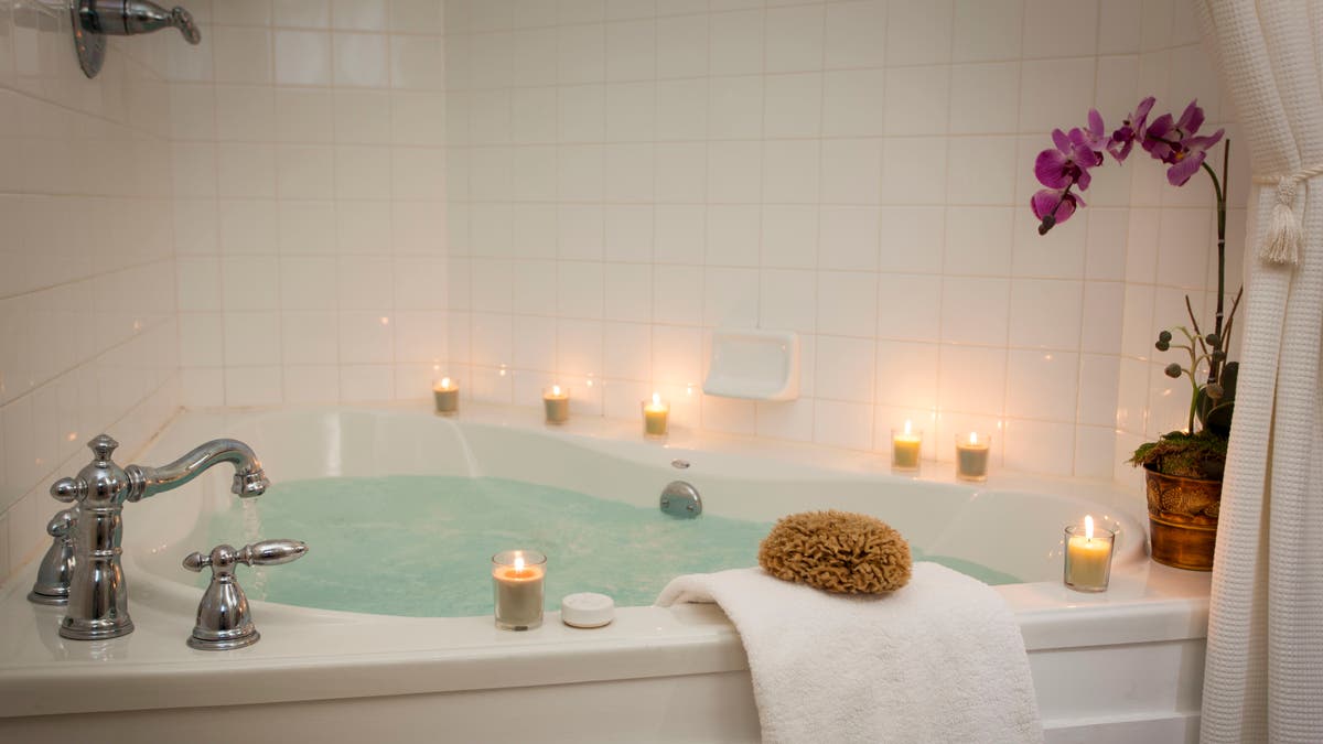 Bathtub with candles