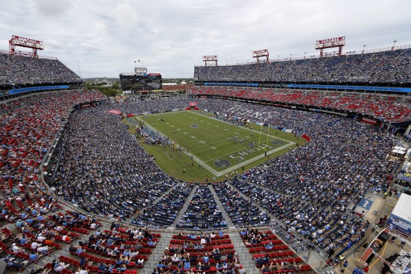 FILE - The Tennessee Titans play an NFL football game against the Houston Texans at Nissan Stadium in Nashville, Tenn., Sept. 16, 2018. (AP Photo/James Kenney, File)