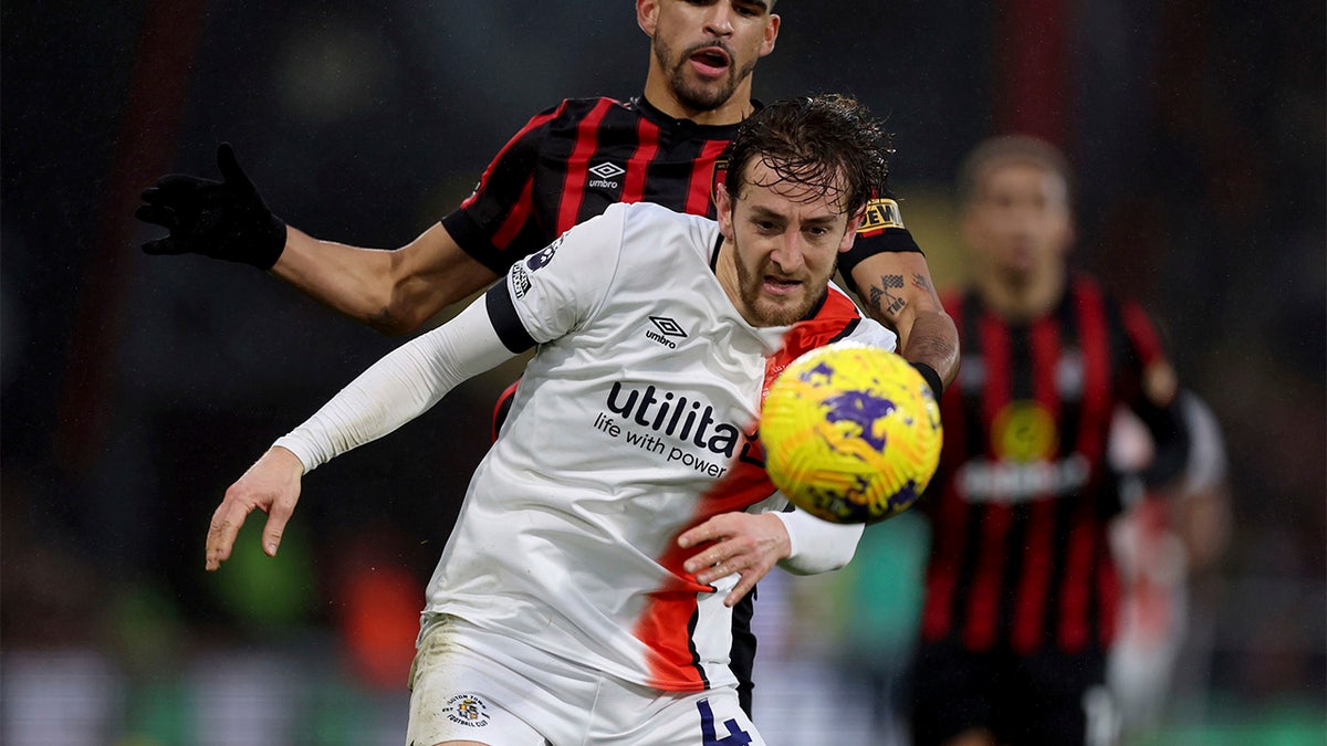 Tom Lockyer plays against Bournemouth