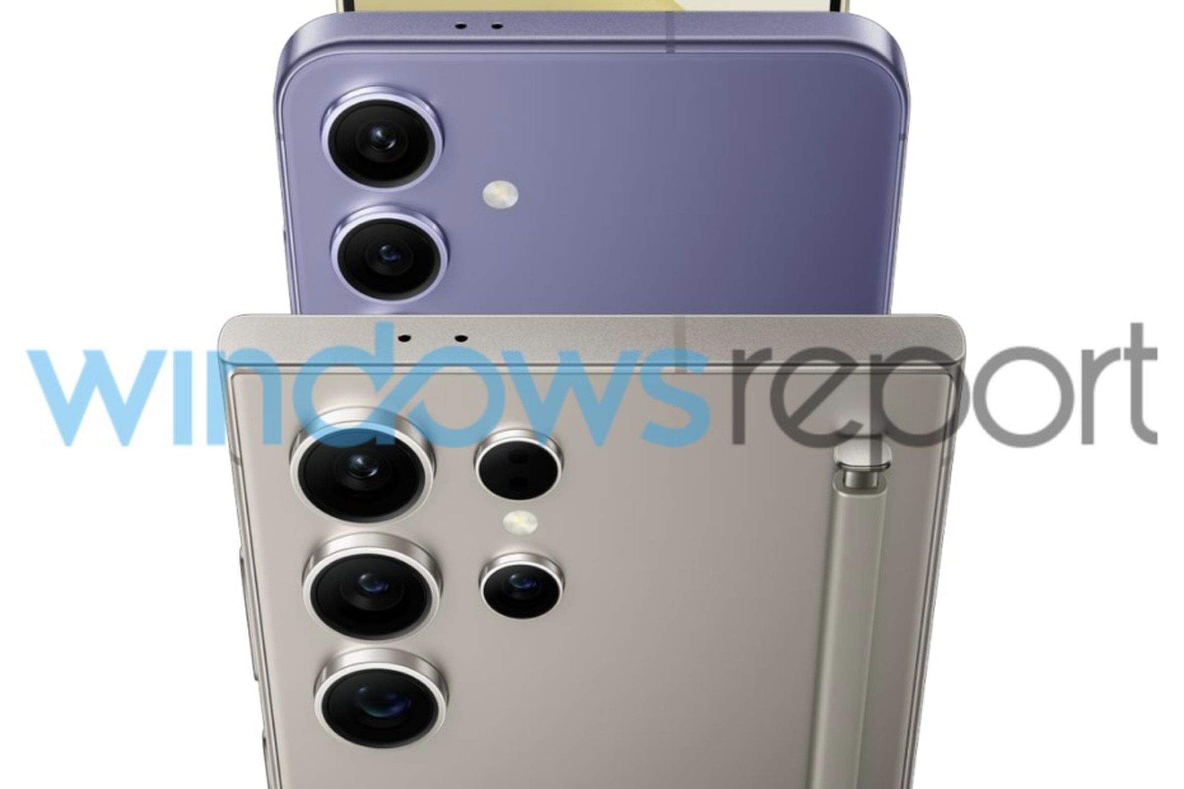 purple and titanium gold color phones