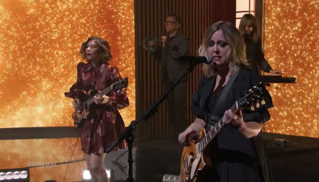 Sleater-Kinney perform "Say It Like You Mean It" with Fred Armisen on Kimmel