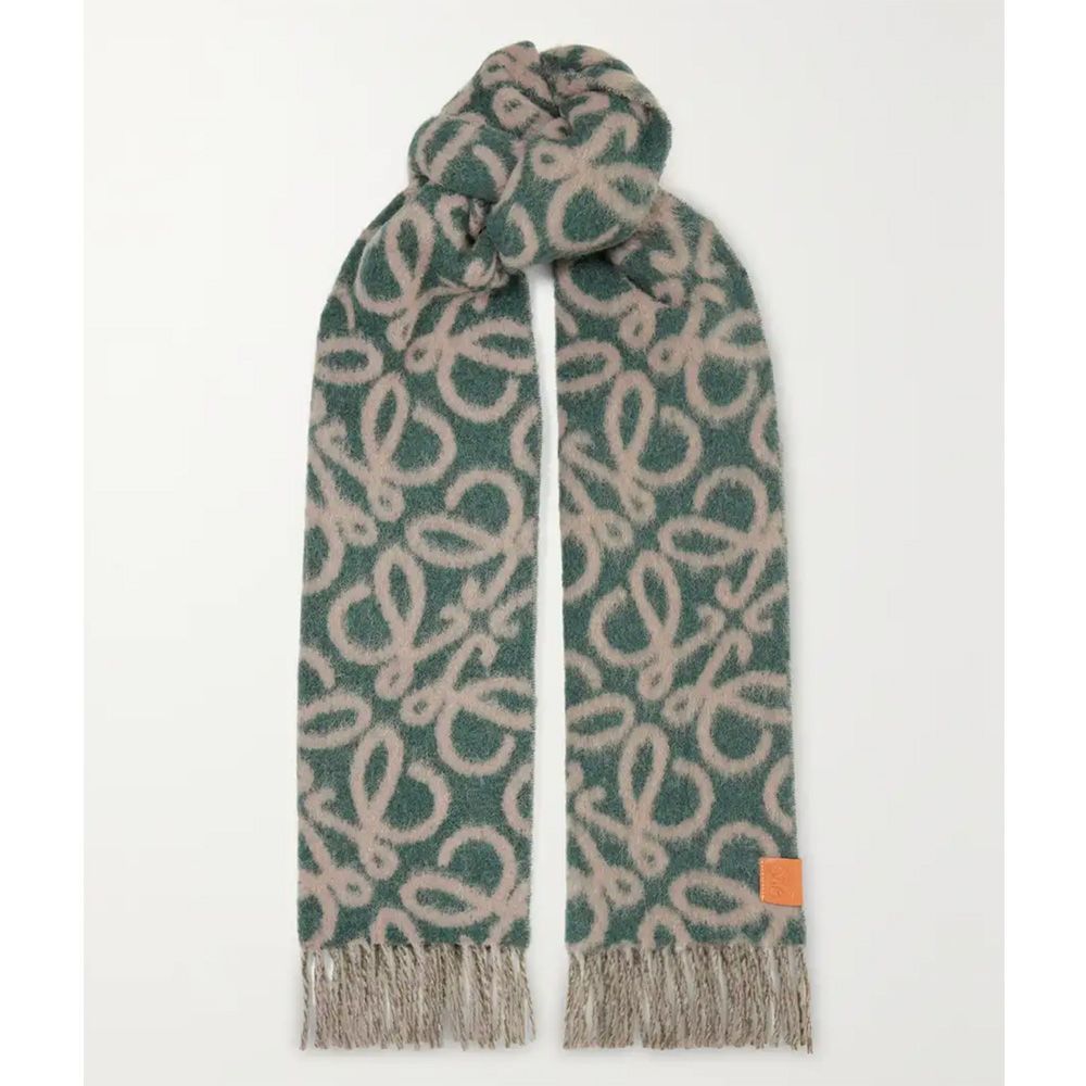 Fringed Jacquard Scarf