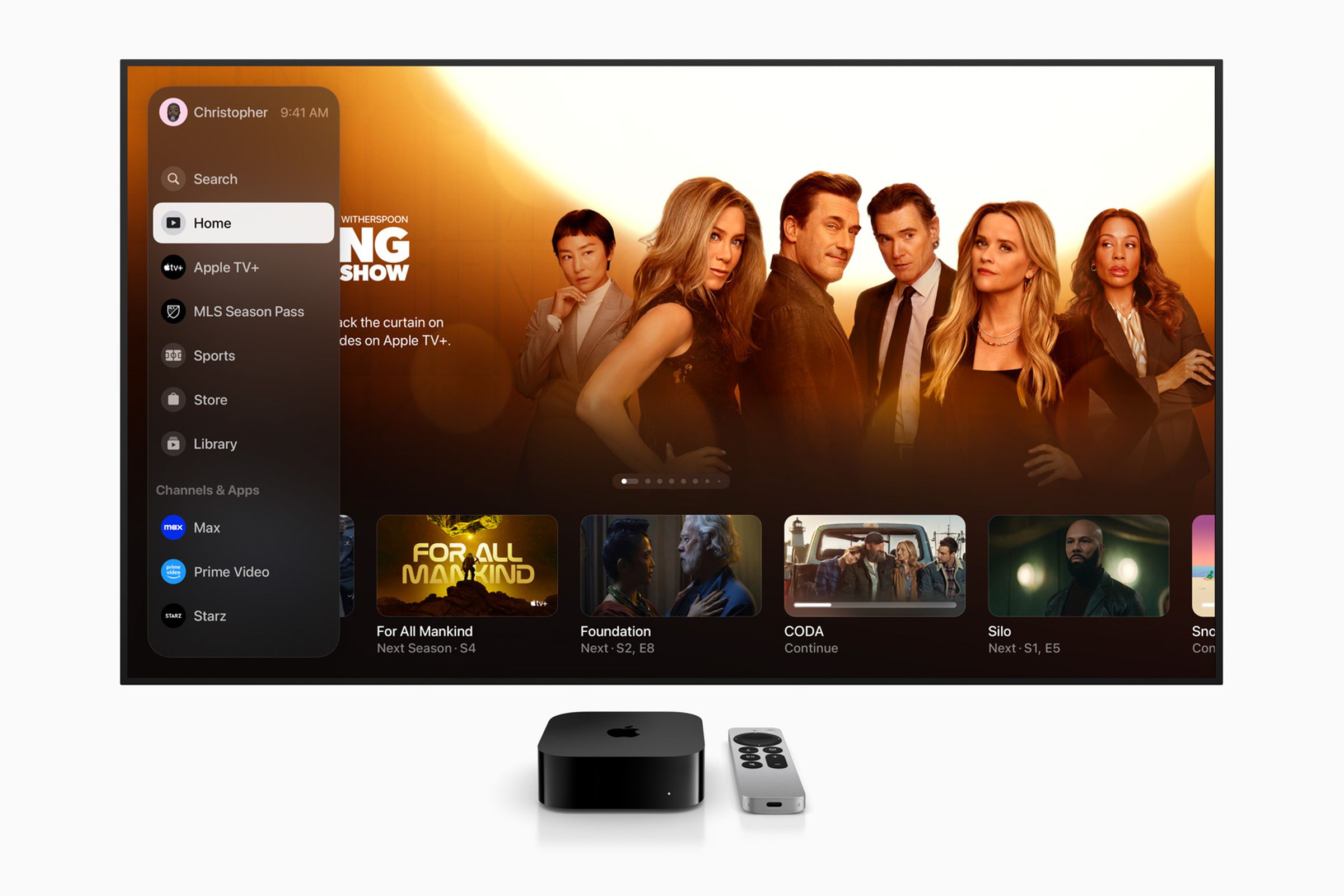 A photo of the new Apple TV app.