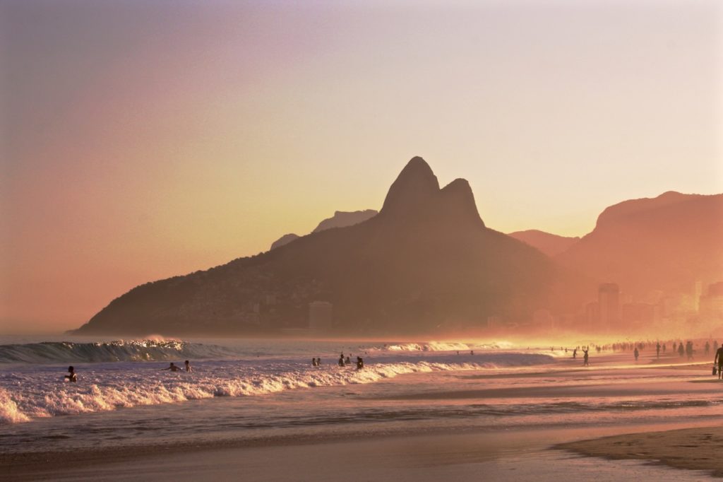 Ipanema Beach at sunset