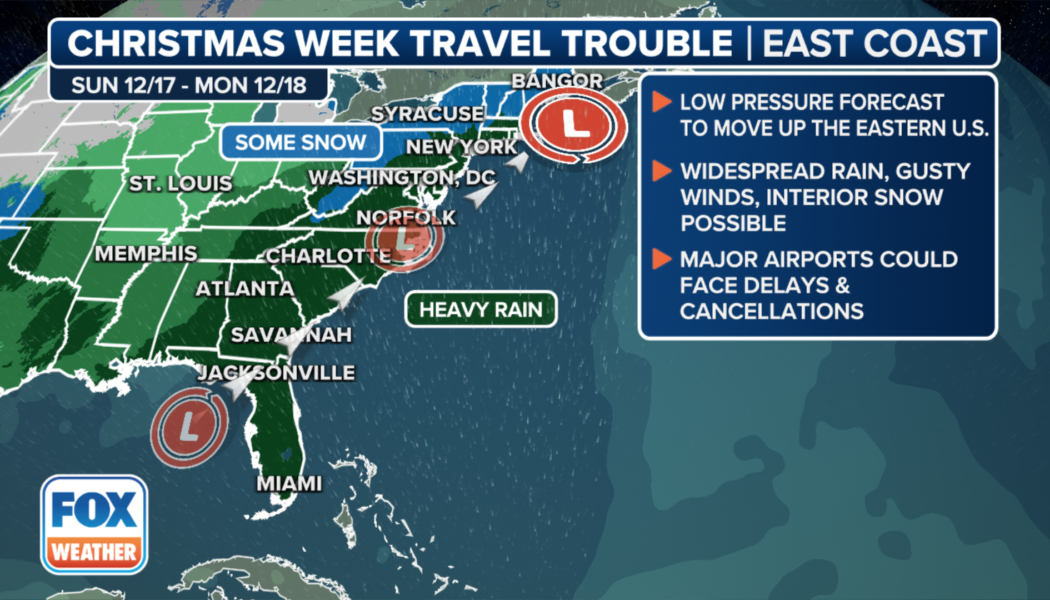 The Daily Weather Update from FOX Weather: Storm could spell early Christmas travel trouble for East Coast