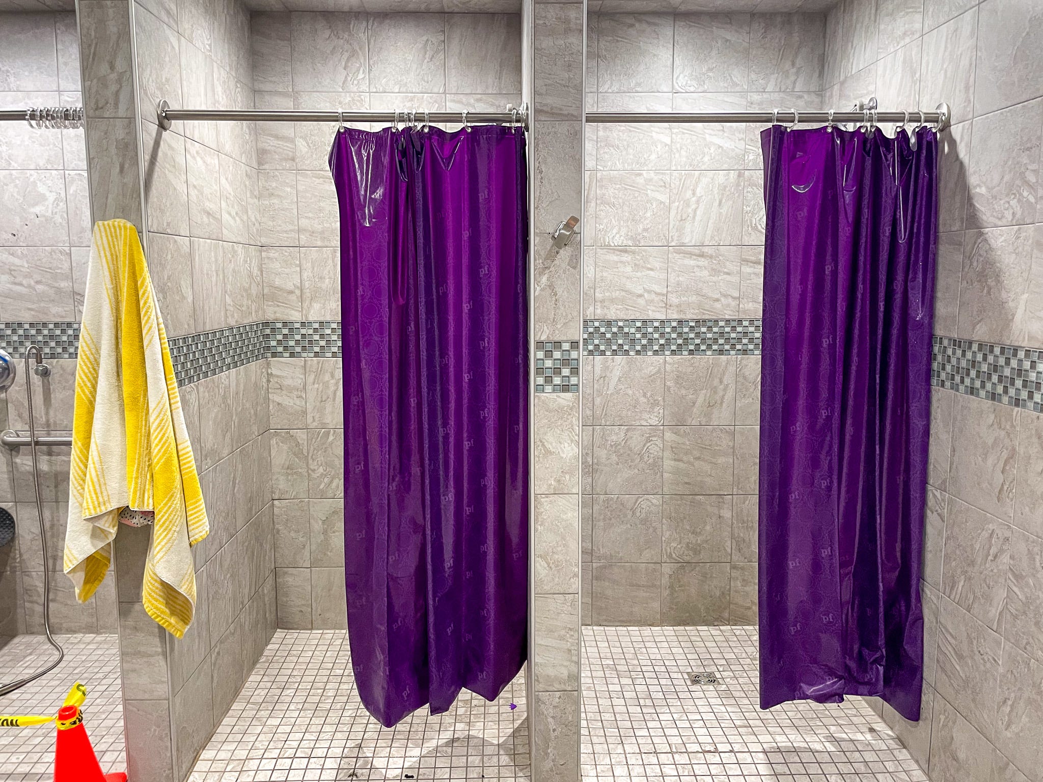 Showers at Planet Fitness.