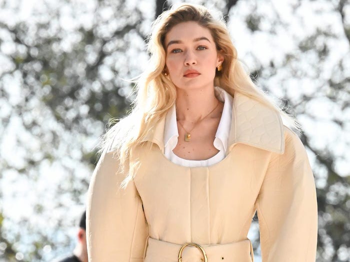 Gigi Hadid walks the Jacquemus runway.