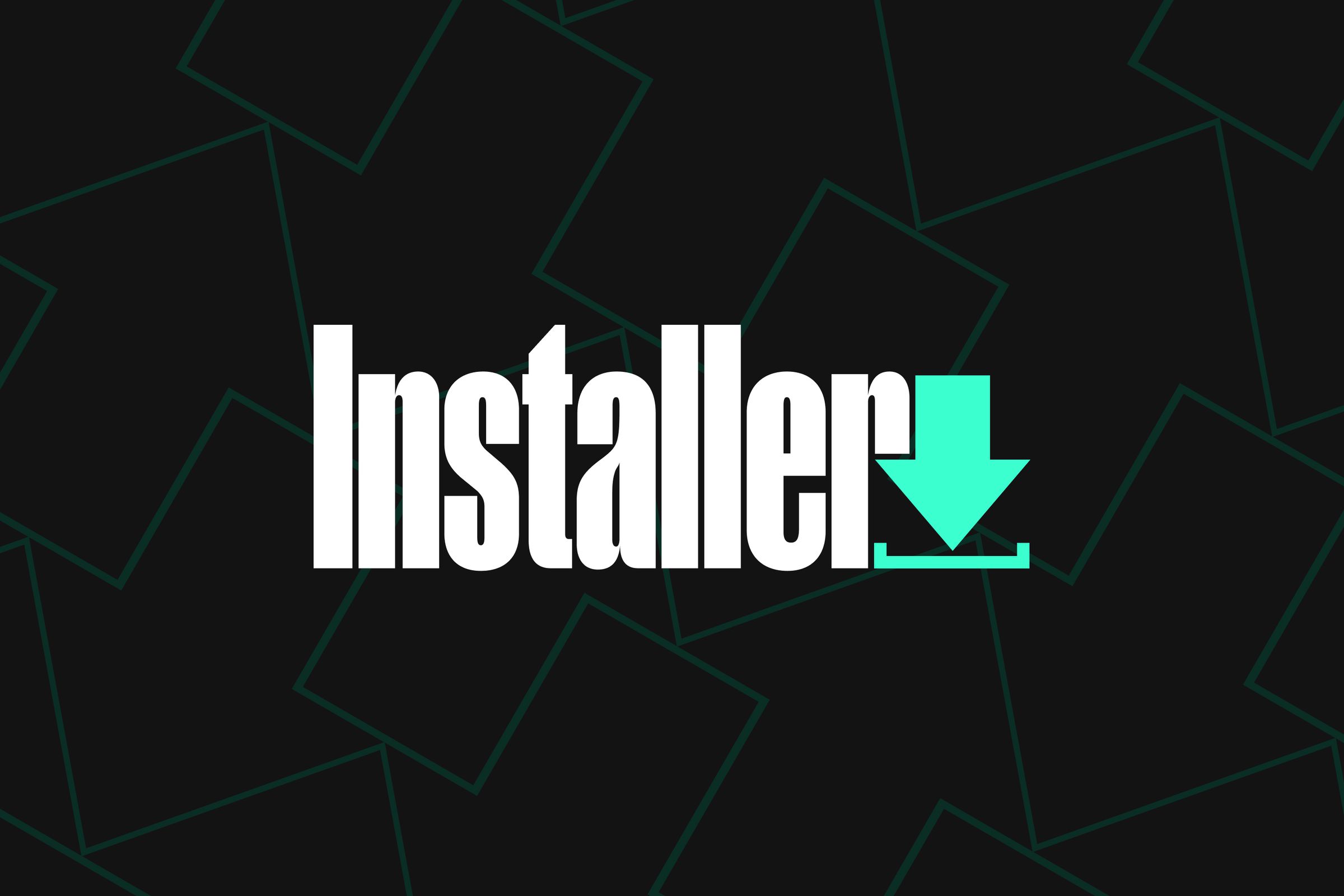 An all-black version of the Installer logo.