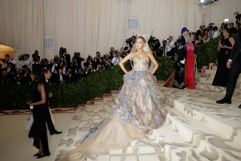 Ariana Grande attends the Costume Institute Benefit at the Metropolitan Museum of Art in 2018. File Photo by John Angelillo/UPI