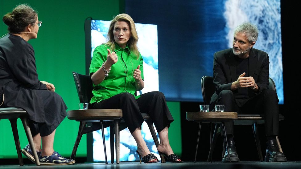 Marie-Claire Daveu – shown here at the Copenhagen Global Fashion Summit – is the head of sustainability at Kering (Credit: Getty Images)