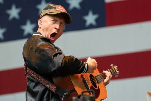 US singer Tyler Childers performs on stage during Willie Nelson's 4th of July picnic and fireworks show at Q2 Stadium in Austin, Texas, on July 4, 2023. The annual Independence Day event, created by US country musician Willie Nelson, is celebrating its 50th anniversary. (Photo by SUZANNE CORDEIRO / AFP) (Photo by SUZANNE CORDEIRO/AFP via Getty Images)