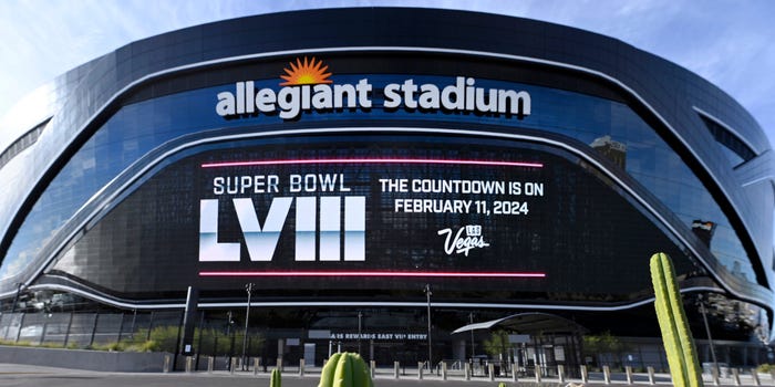 Allegiant Stadium in Las Vegas, home of Super Bowl LVIII