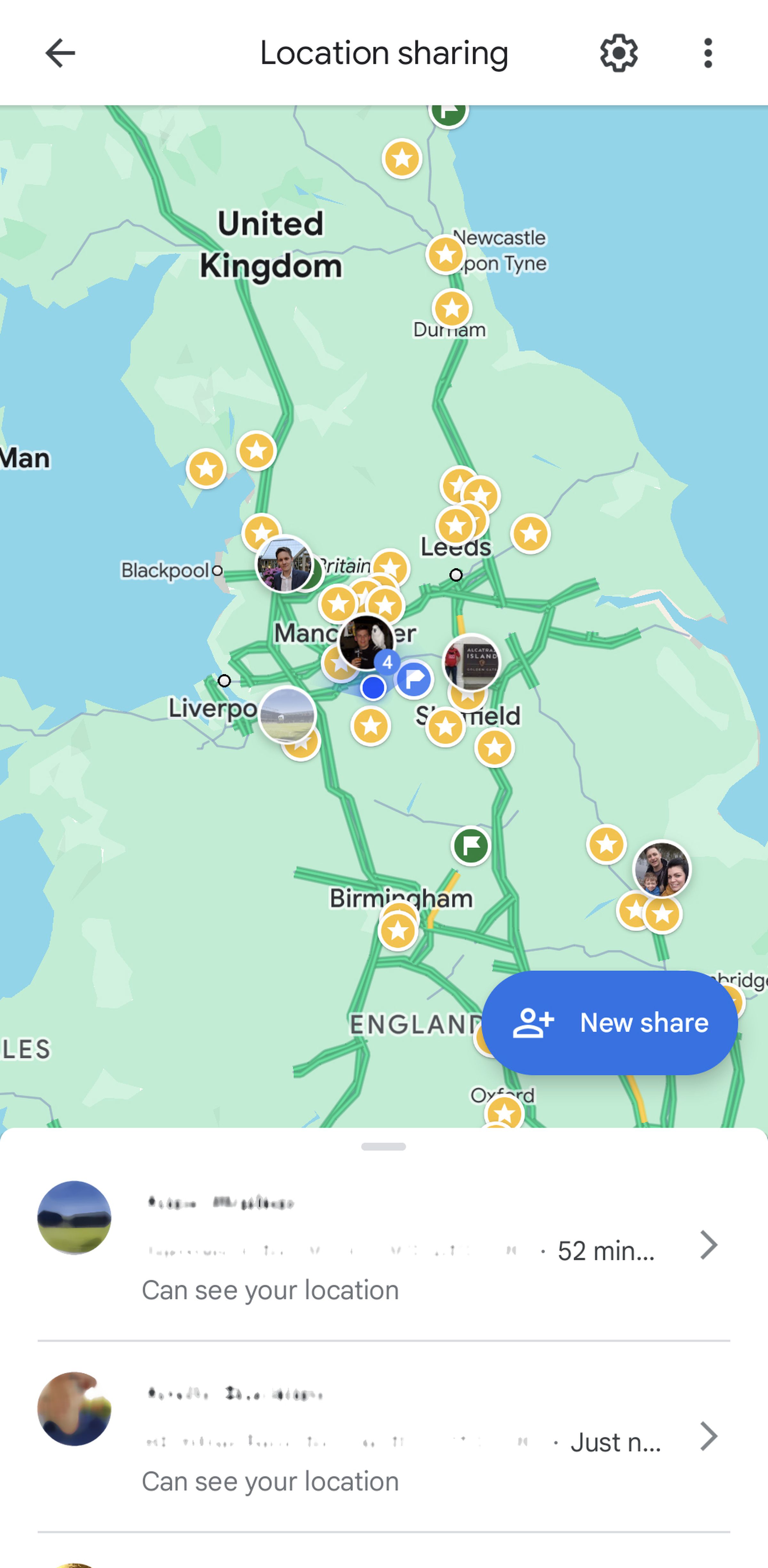 Map of United Kingdom with icons indicating about four different people in different areas.