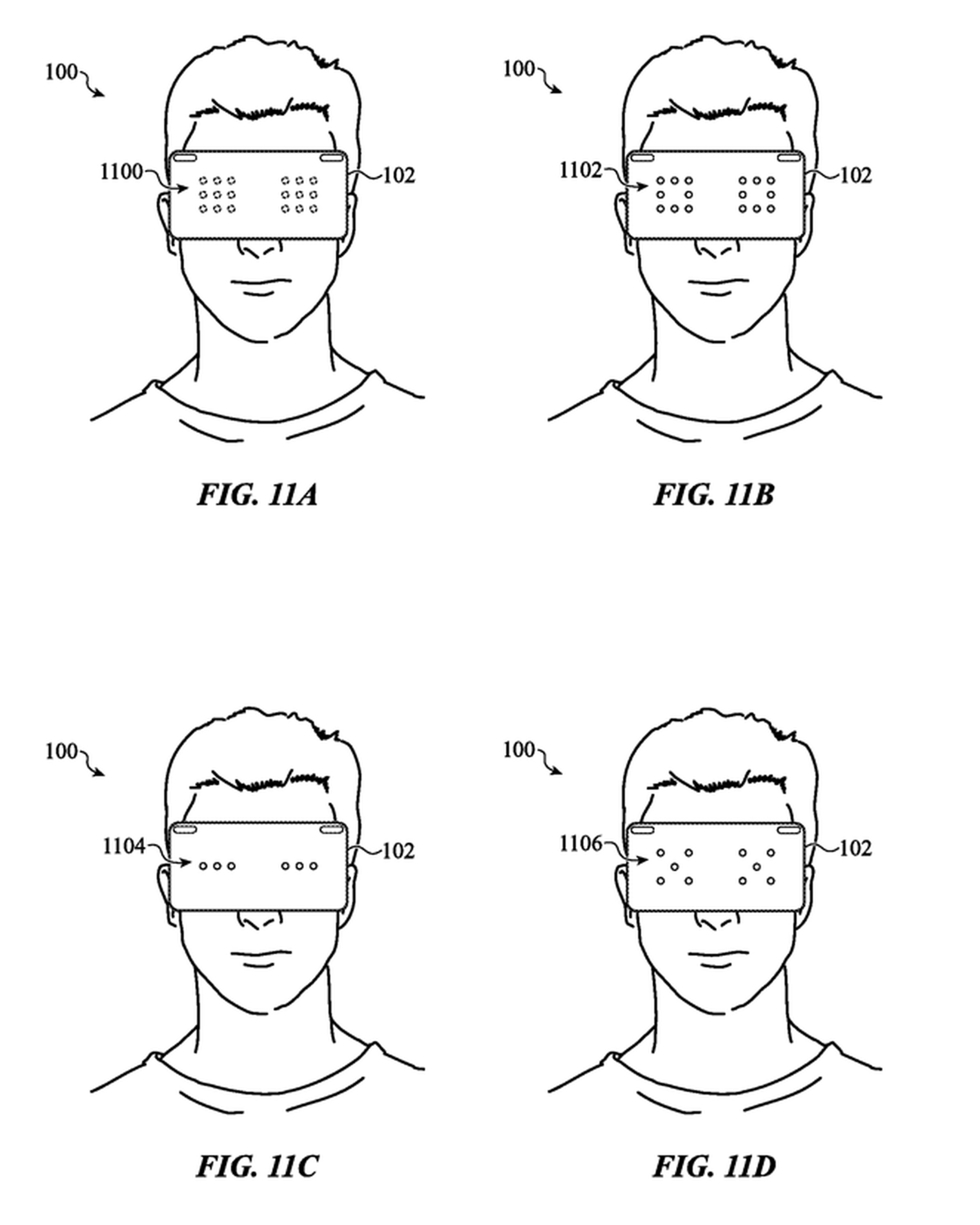 A screenshot of an Apple patent for things that could be shown on the external screen of a head-mounted device.