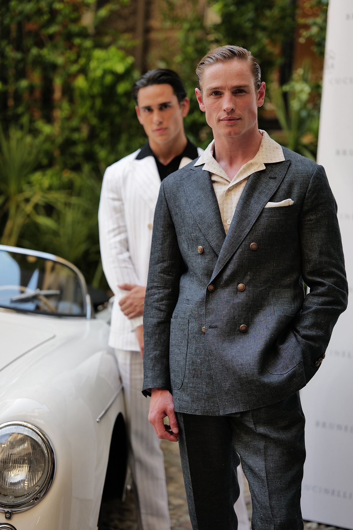 Models attend Brunello Cucinelli SS 24 Men Collection Presentation during the Milan Men's Fashion Week F/W 2023 - 2024 on June 16, 2023 in Milan, Italy.