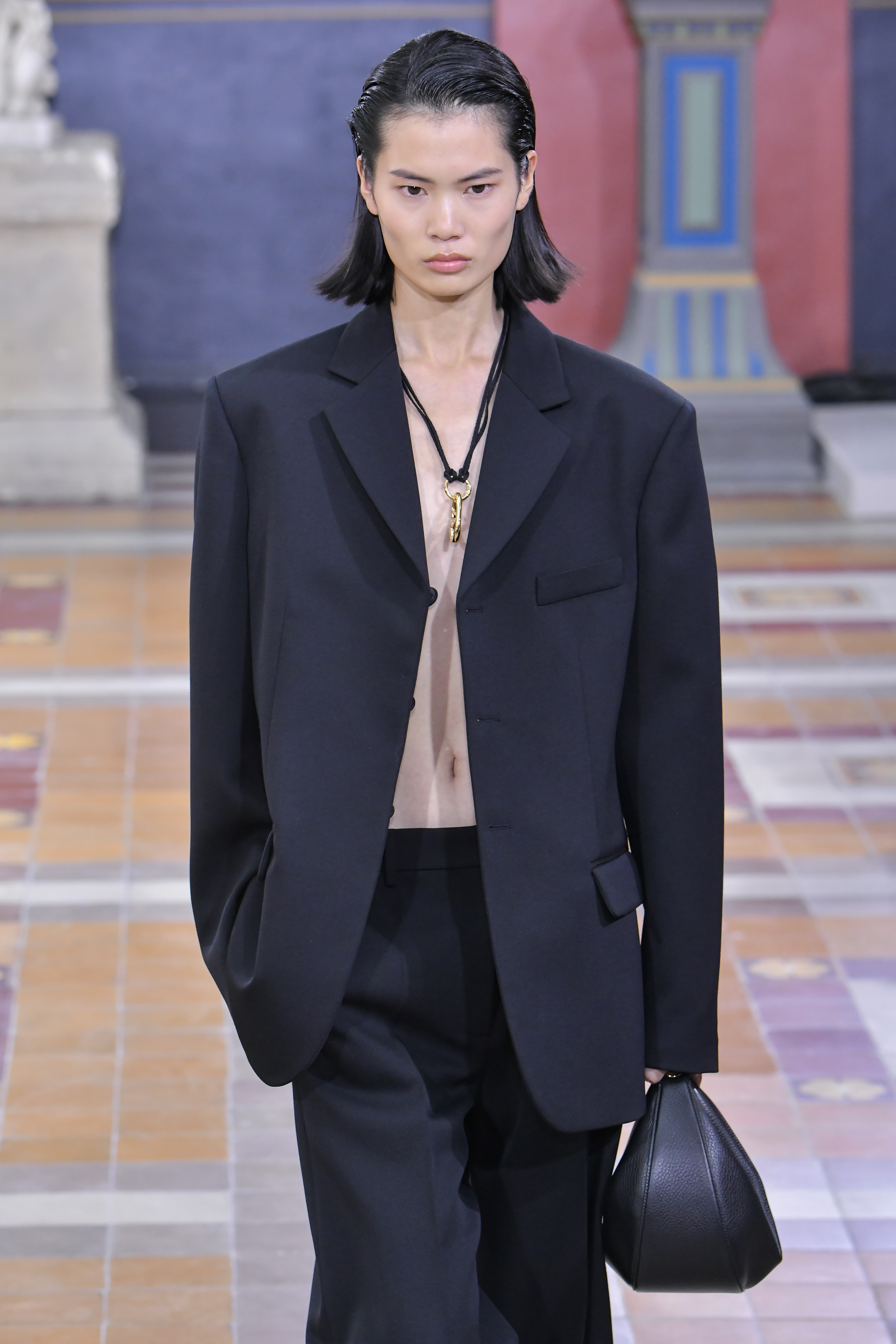 A model walks the runway during the Valentino Ready to Wear Spring/Summer 2024 fashion show as part of the Paris Fashion Week on October 1, 2023 in Paris, France.