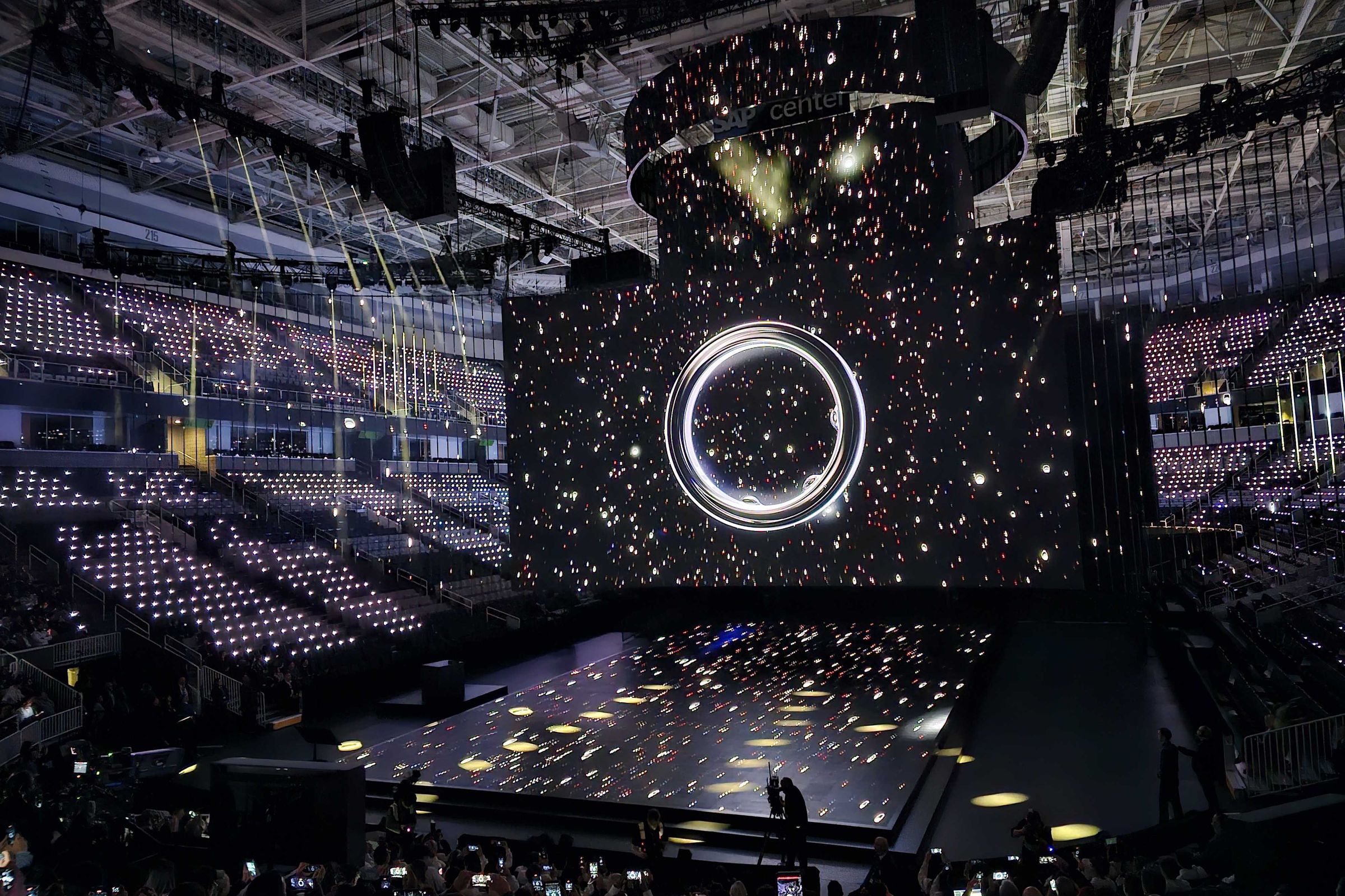 A photo of Samsung’s Galaxy Ring at Unpacked 2024