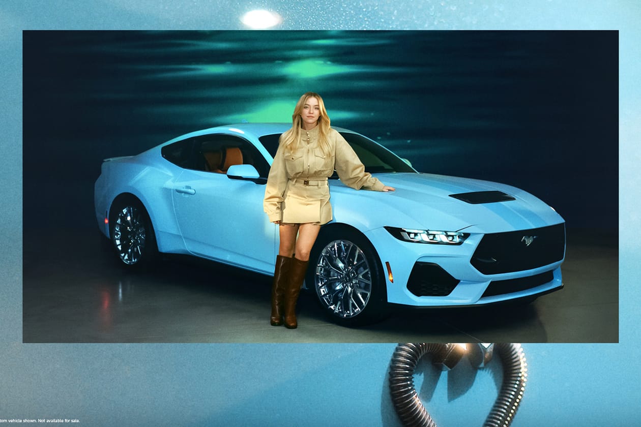 Sydney Sweeny Interview Ford Mustang GT 2024 Custom Design Giveaway Enter Syds Garage TikTok