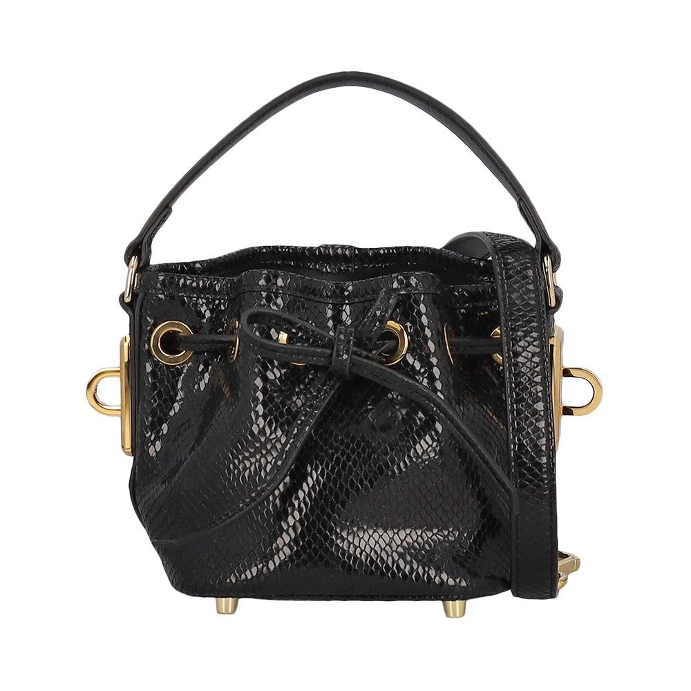 Women's Leather Cross Body Bag - Black 