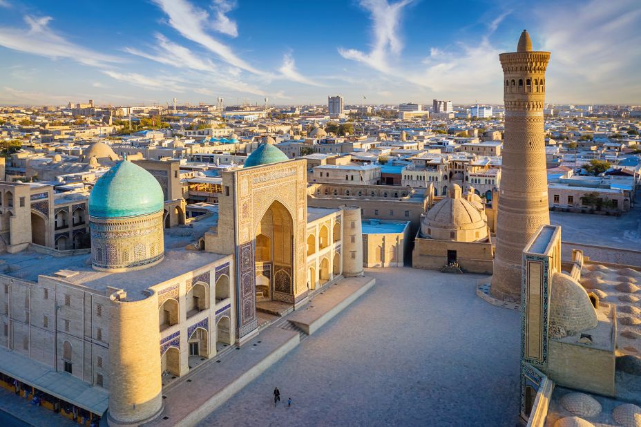 <strong>Uzbekistan: </strong>Offering visa-free access to citizens of 86 countries, Uzbekistan’s untouched landscapes and well-preserved architecture are ready to awe visitors. The center of the old town of Bukhara is pictured.” class=”image__dam-img image__dam-img–loading” onload=”this.classList.remove(‘image__dam-img–loading’)” onerror=”imageLoadError(this)” height=”1232″ width=”1850″></picture>
    </div>
<div class=