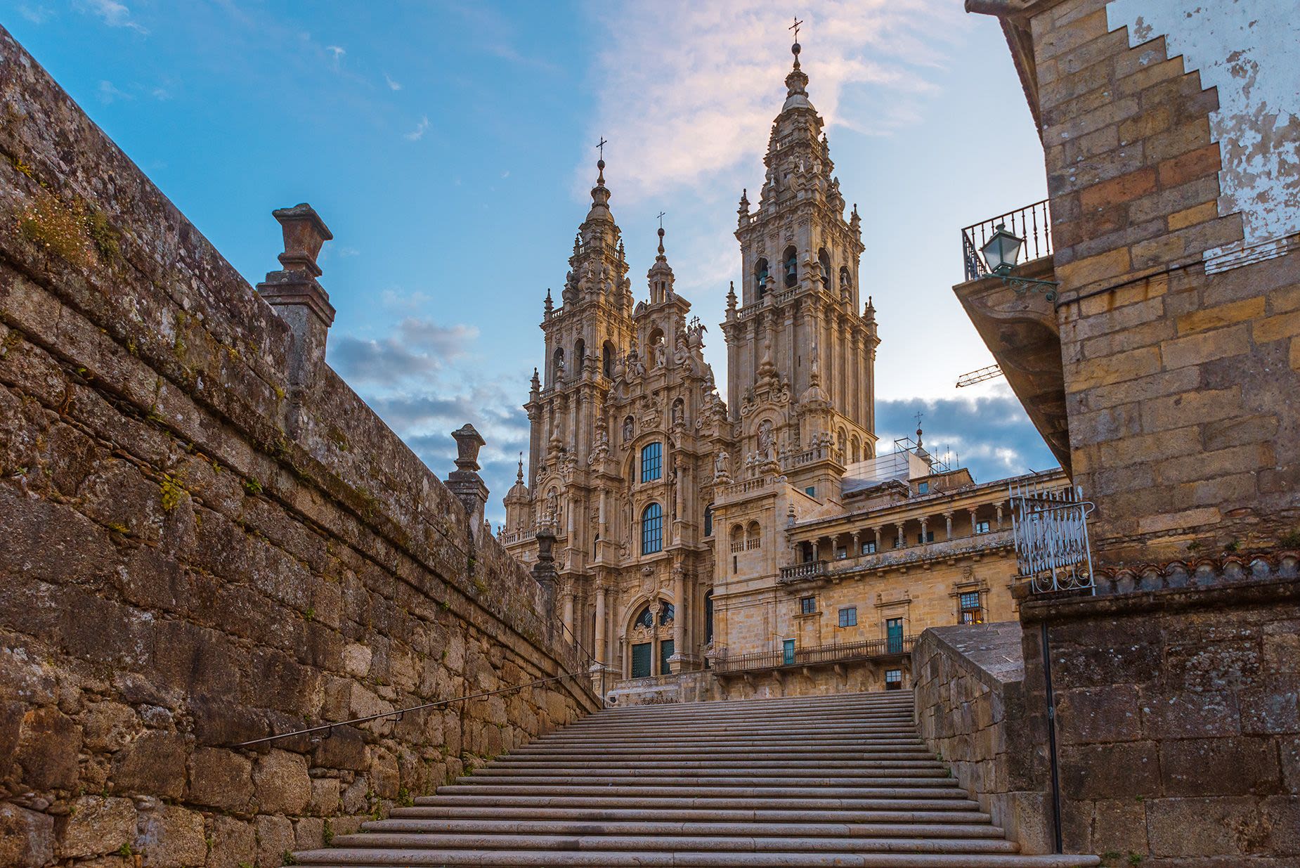 Santiago de Compostela Cathedral, Galicia, Spain in the morning