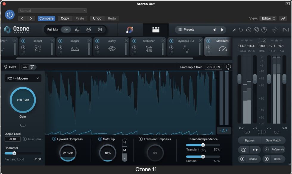 Ozone's maximizer plugin. If you like options, you'll love Ozone.