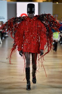 Adorned with bells, keys, and studs, Maximilian Raynor's jingling collection was a multi sensory affair.