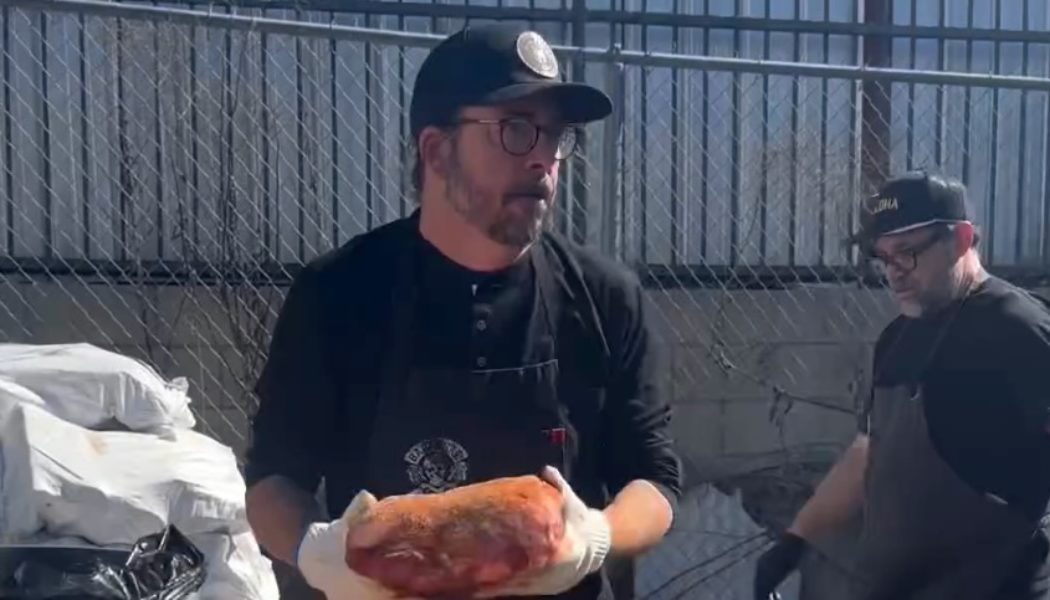 Dave Grohl spent the Super Bowl barbecuing for the homeless