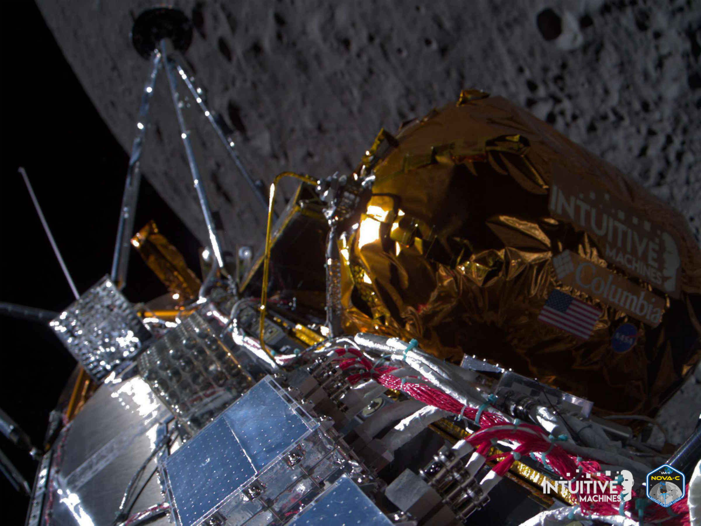 Odysseus passing over the near side of the Moon after entering lunar orbit insertion on February 21st.