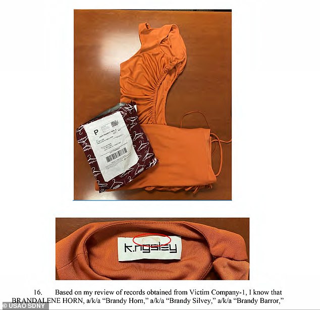 Horn would remove the labels on the luxury items. The investigation found the tags of dresses she was selling contained residue on the label, indicating that Horn more than likely removed a heat-sensitive tag