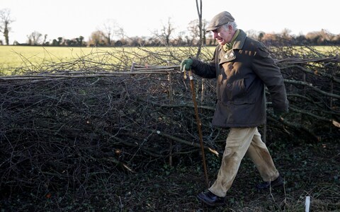 Healthy habits: the King enjoys a brisk lunchtime walk as part of his daily routine