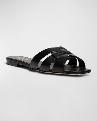 Woven Leather Sandal Slide