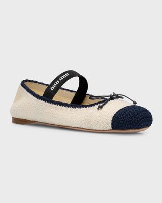 Crochet Bicolor Ballerina Flats