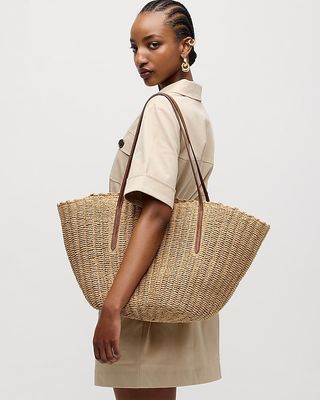 Como Woven Straw Tote