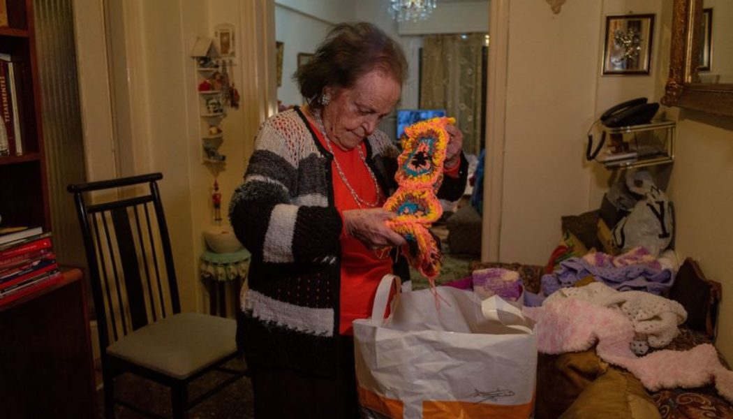 A 93-year-old Greek grandmother's scarves travel to children in need