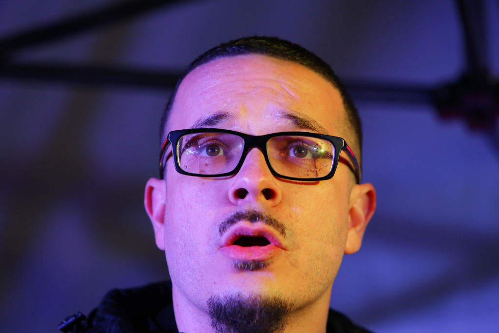 Activist and New York Daily News journalist Shaun King speaks to the crowd during a rally for women's rights on International Women's Day, Wednesday, March 8, 2017, at Westlake Park. (Genna Martin, seattlepi.com)