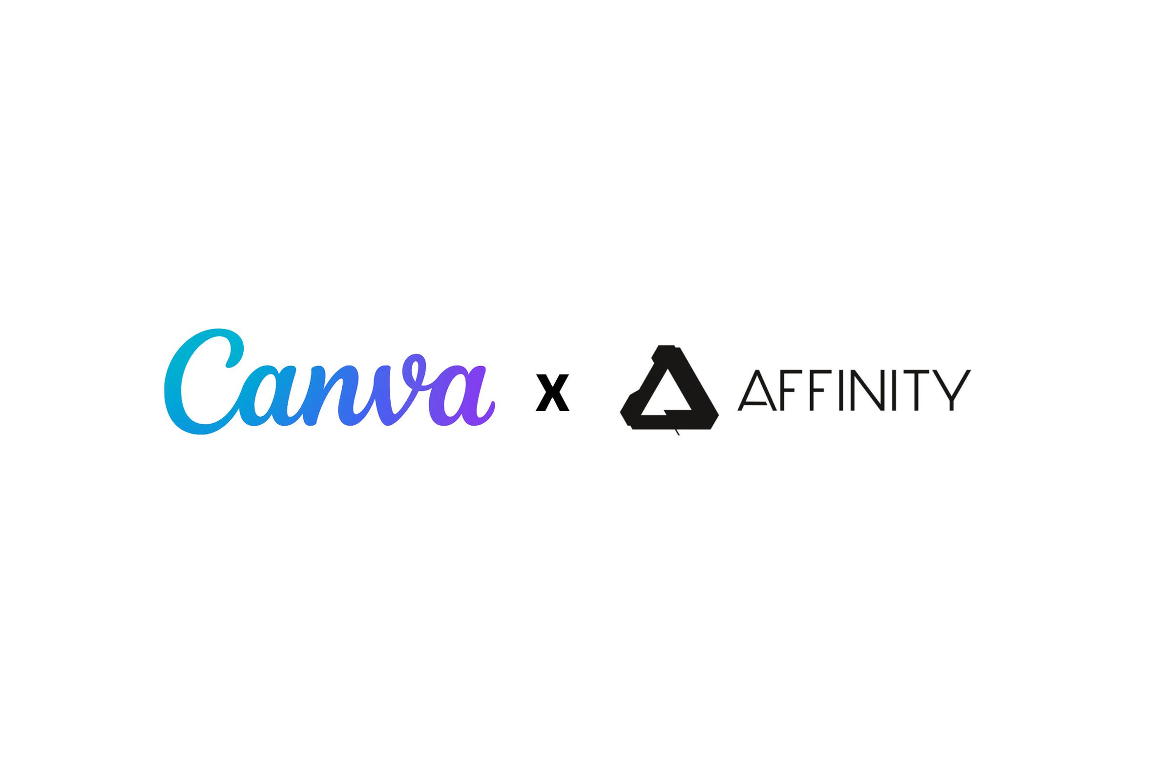 The Canva and Affinity logos on white background.