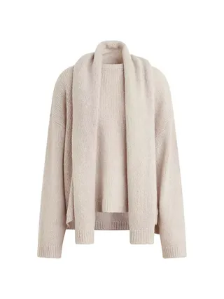 Jamie Wool-Cashmere Scarf Sweater