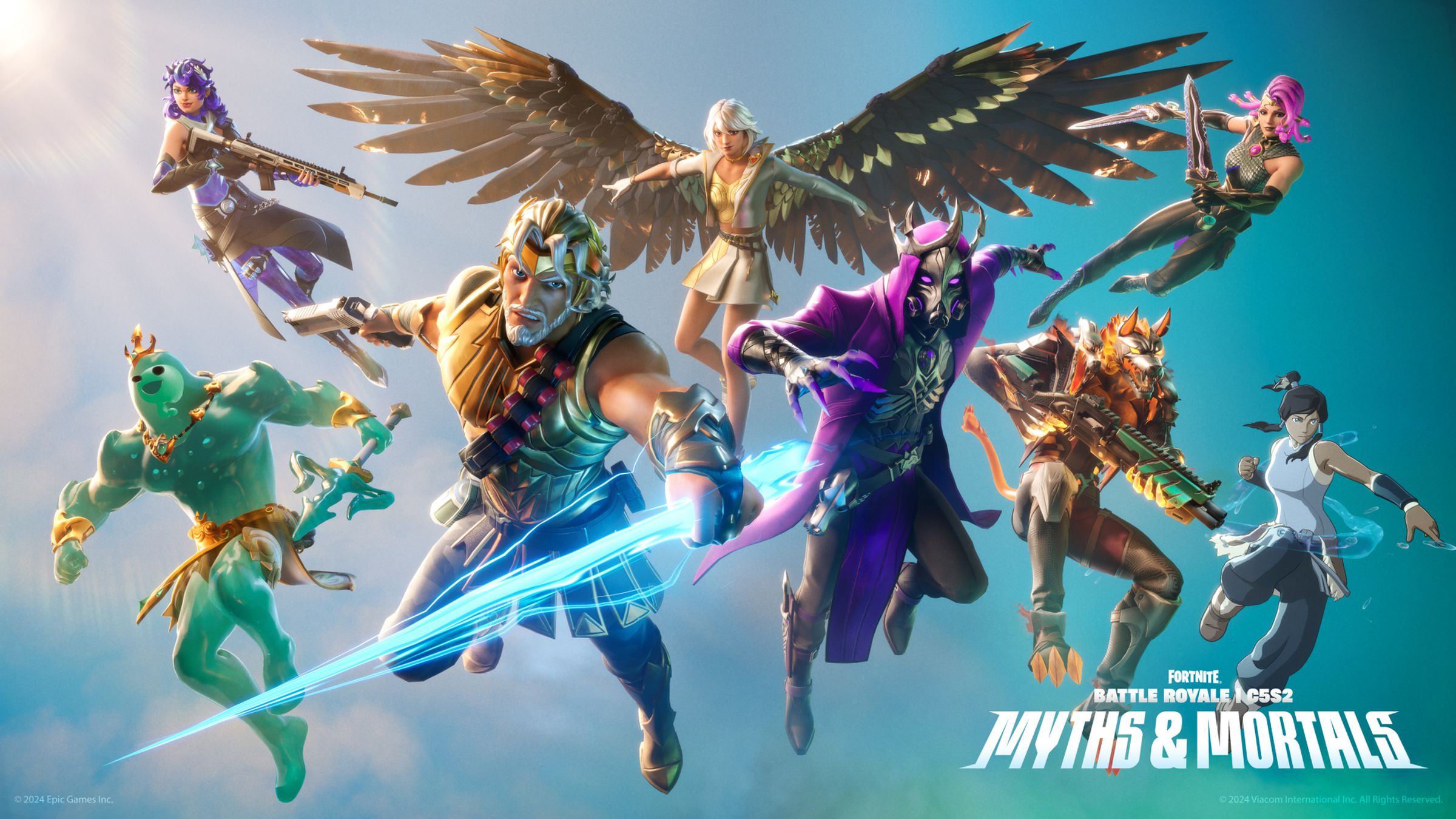 The new cast of characters in the Fortnite season Myths &amp; Mortals.