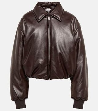 Padded Coated Jersey Bomber Jacket