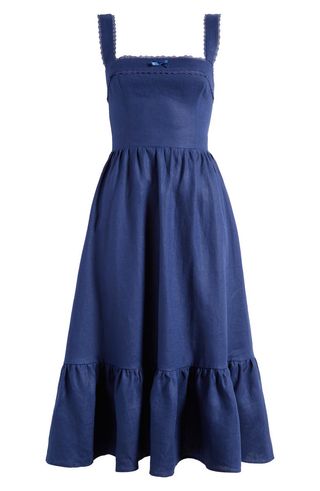 Rowen Ruffle Hem Sleeveless Linen Dress