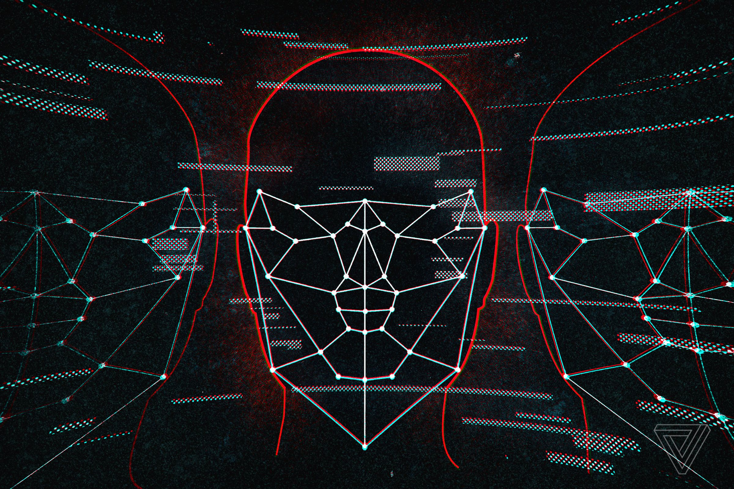 Illustration of algorithmic facial recognition.