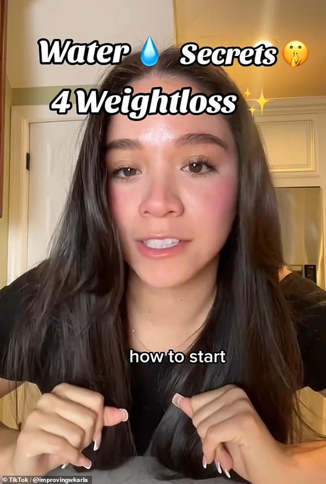 Karla, a lifestyle coach known as @improvingwkarla, went viral after sharing how to 'give your weight loss journey the most bang for your buck' by drinking water