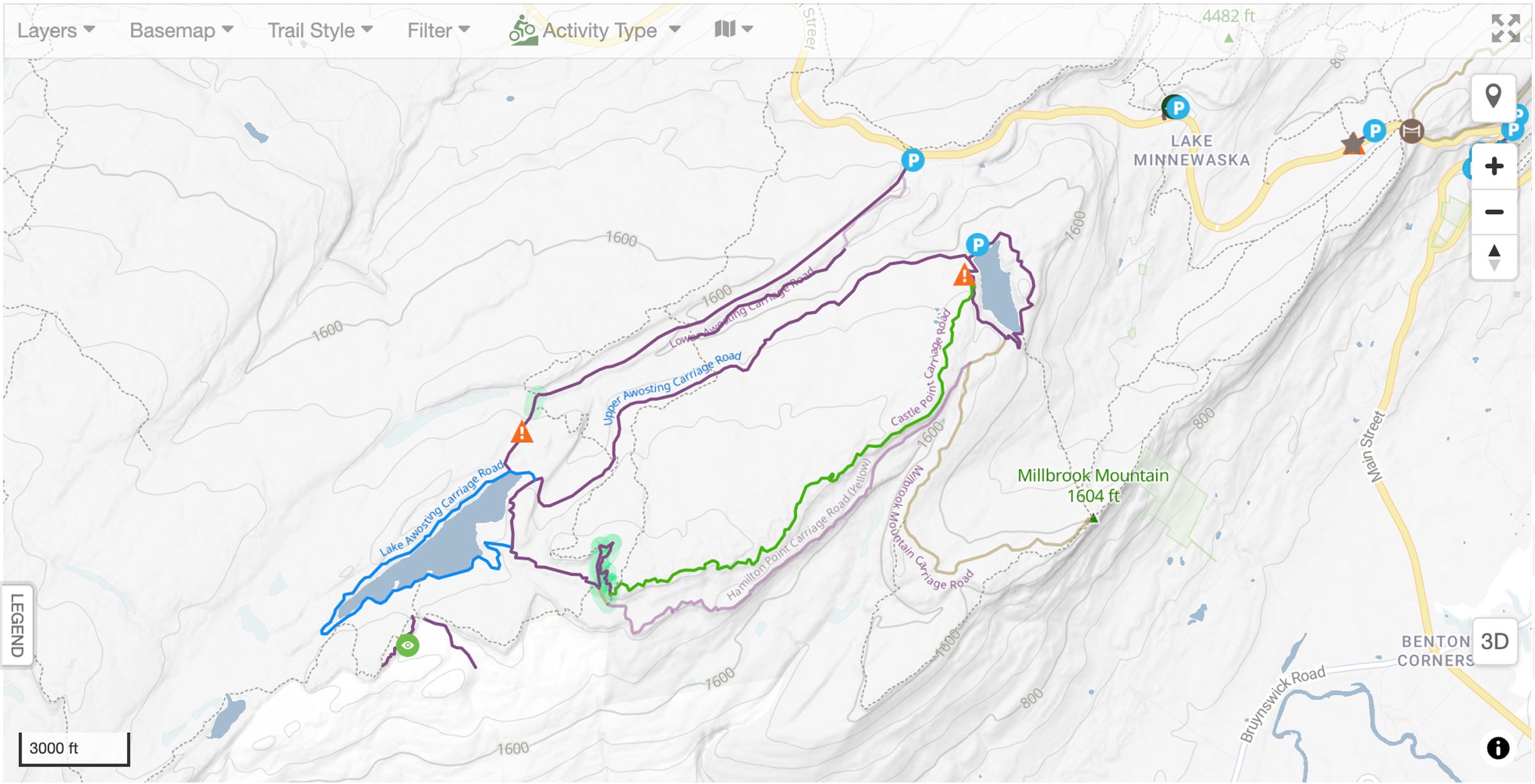 Minnewaska State Park mountain biking trails