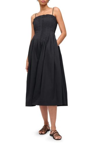 Bella Pleated Bodice Midi Fit & Flare Dress