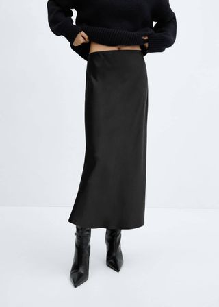 Mango + Midi Satin Skirt