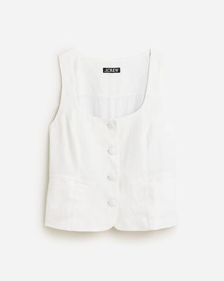 Scoopneck Linen-Blend Vest