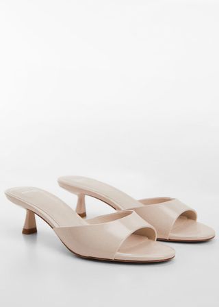 Patent Leather Effect Heeled Sandal - Women