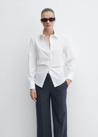 Cotton Lyocell-Blend Button-Down Shirt 